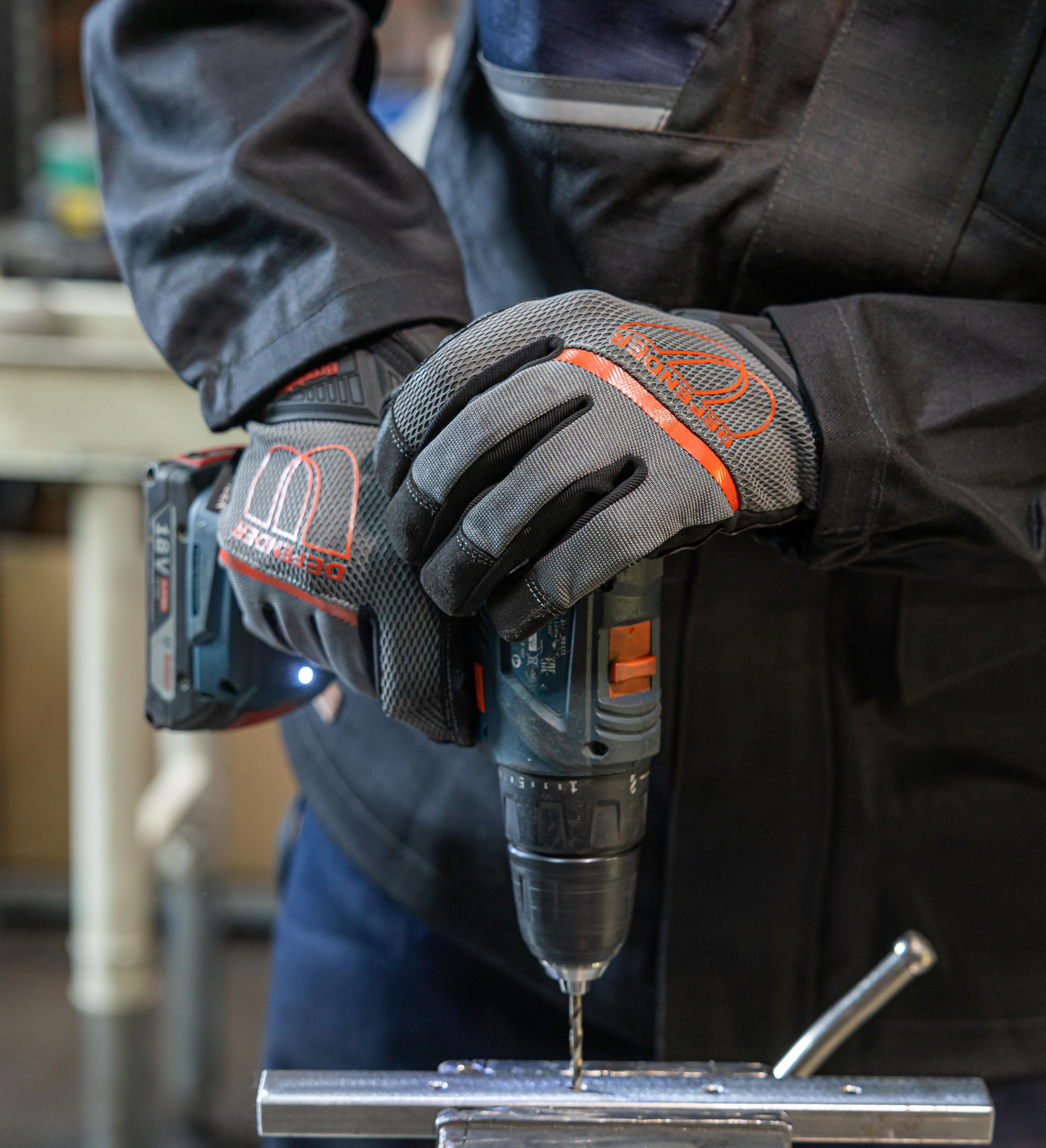 Перчатки рабочие Defender G-62, серый/черный/красный | Brodeks от Arbostuff.ru