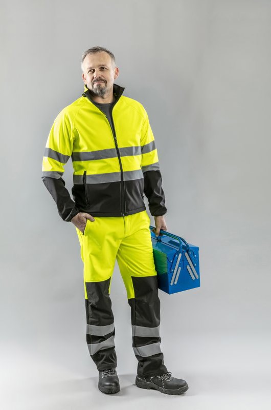 Брюки сигнальные SOFTSHELL желтые TRAUN | HOEGERT от Arbostuff.ru